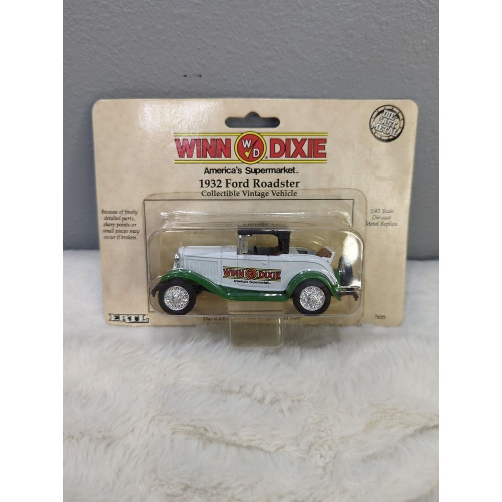 1990, ERTL‎ 1/43 Scale, 1932 Ford Roadster, Winn/Dixie,   Die Cast Replica, NIP
